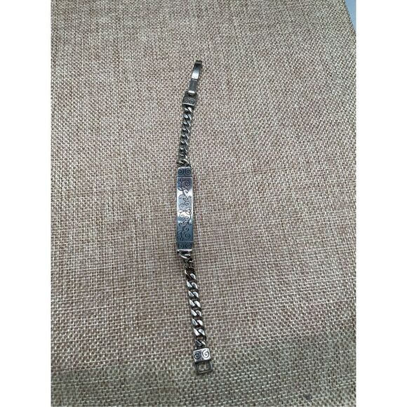 Brighton Women’s ID Bracelet Silver Plated Etched Mother Engraved Bar Link 7.5” - Picture 6 of 11
